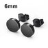 2 Pairs Of 316L Surgical-Steel Black & Silver Flat Round Men Women Stud Earrings